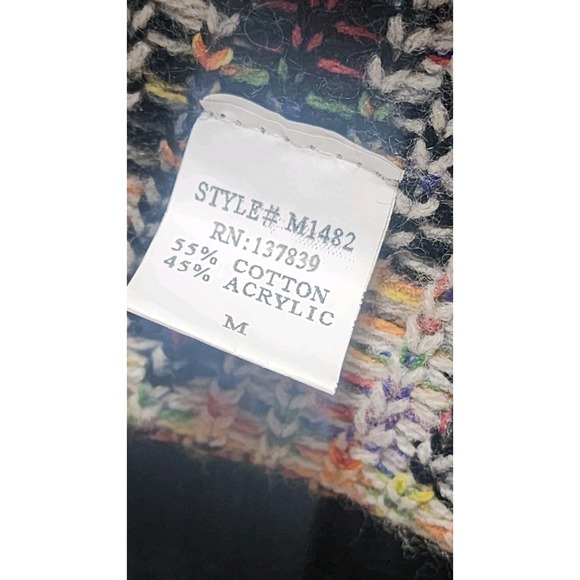 Altar'd State Women's Knit Open‎ Front Cardigan Shawl Navy Cream Aztec Medium - Picture 6 of 10